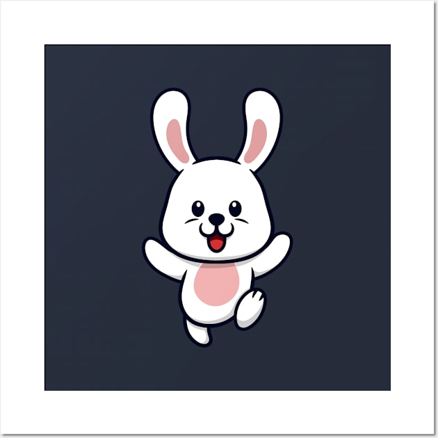 cute bunny cartoon Wall Art by garistipis